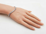 1.60 Cttw Diamond & 18k White Gold Geometric Link Tennis Bracelet 12.3 Grams 7 Inch Fw0726czxdu