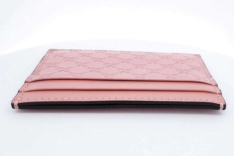 Gucci Microguccissima Pink Leather Card Case Wallet Eb0524exdu