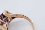 Oval Purple Gemstone & Diamond Ring In 14k Yellow Gold 5.8 Grams Size 8.5 Eb0226oxzsa