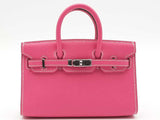 Hermes Micro Mini Birkin 15 Espom Leather Pink Handbag Aa0126ooxzxsa