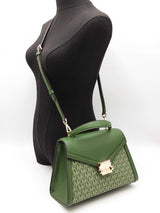 Michael Kors Whitney Medium Satchel In Fern Green Leather Fw0826wrdu
