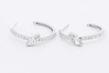 1.42cttw Lab Grown Diamond Hoop Earrings In 14k White Gold 4 Grams Eb0826scrsa