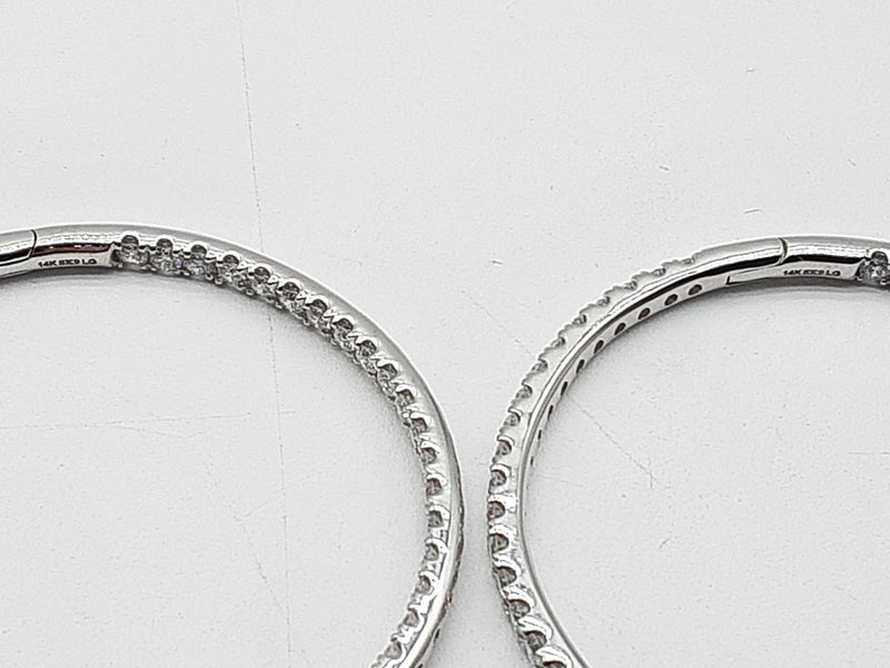 5.00 Cttw Lab Grown Diamonds 14k White Gold 17.7g Hoop Earrings Do0225lroxde