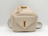 Yves Saint Laurent Joe "Vintage White" Lambskin Leather Backpack Fw0924erxdu