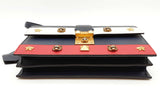 Gucci Red, White & Blue Leather Cat Lock Top Handle Bag Eb0326rrxde