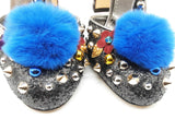 Dolce & Gabbana Vally Black Glitter Mink Fur Pumps Size 40 Eb0626lcrde