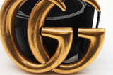 Gucci Wide Marmont Leather Belt With Gold Tone Gg Buckle Size 95/38 Eb0226prxde