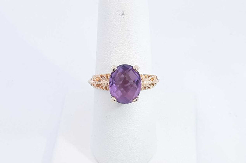 Purple Gemstone Ring In 14k Yellow Gold 3.8 Grams Size 7.25 Eb0724llxsa