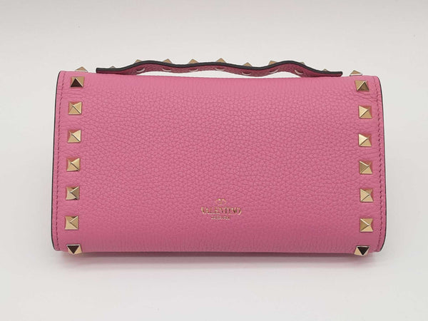 Valentino Garavani Rockstud Pink Calfskin Wallet Sd0925ozxde
