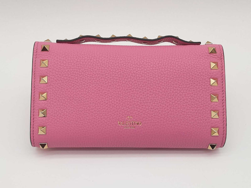 Valentino Garavani Rockstud Pink Calfskin Wallet Sd0925ozxde