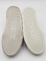 Versace Greca Detail White & Blue Leather Sneakers Sneakers Size 40 Eb1025exdu