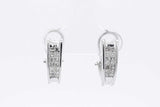 0.28ctw Princess Cut Diamond Omega Back Earrings 14k White Gold 4.4g Eb1225wxzsa