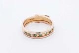 Green Gemstone Belt Ring In 14k Yellow Gold 3.9 Grams Size 6.5 Eb1024lxzsa