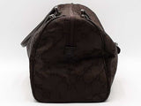Gucci Gg Duffle Travel Bag W/leather Trim Brown Aa0526orzsa