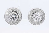 2.44ctw Lab Grown & Natural Diamond Stud Earrings In 14k White Gold 6.1 Grams Eb0625ecxdu