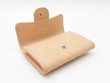 Chanel Classic Flap Card Holder In Beige Quilted Caviar Leather Fw0925wzxdu