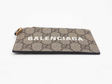 Gucci X Balenciaga Gg Supreme Monogram Logo Card Case With Strap Fw0526oordu
