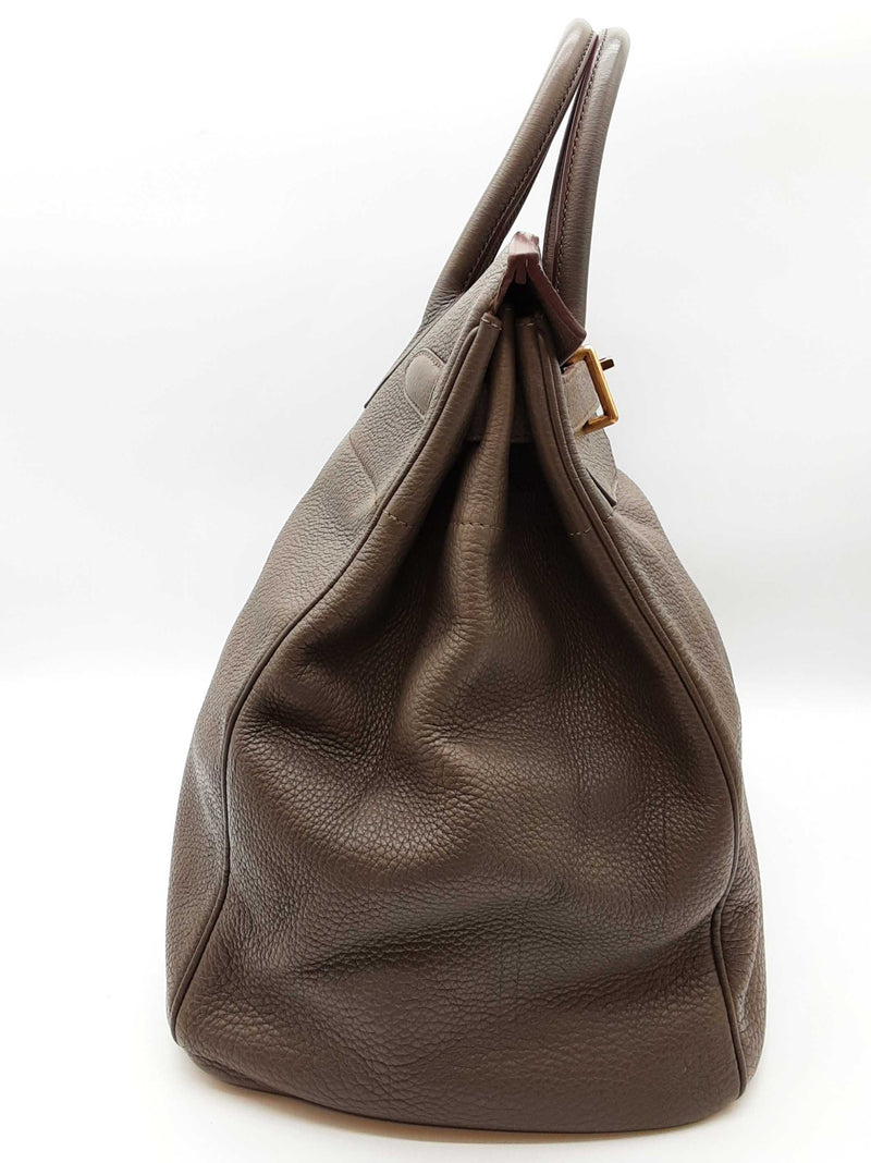 Hermes Birkin Hac 40 Gris Etain Gray Togo Gold Hardware Duffle Bag Do0925llxzxde