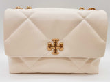 Tory Burch Kira Diamond Quilt Warm White Leather Shoulder Bag Do1225pxzde