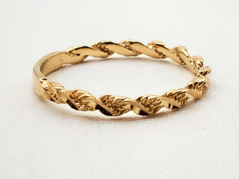 14k Yellow Gold 0.9g Rope Ring Size 6.25 Do1024wxde