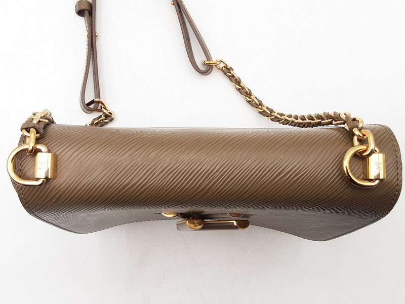 Louis Vuitton Epi Twist Mm Brown Handbag Aa0425ezxsa