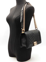Chanel Boy Bag In Black Quilted Caviar Leather Fw0725orzxdu