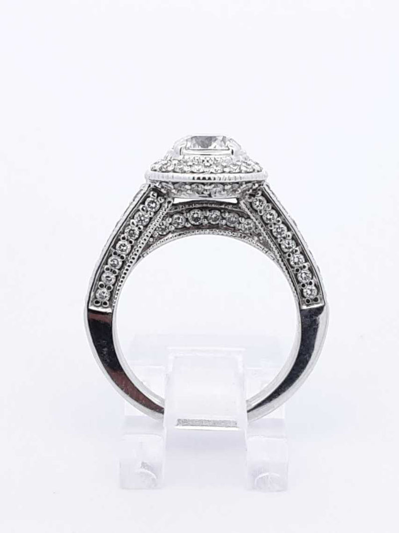 1.0 Ctw Diamond & 14k White Gold Engagement Ring 6.5 Grams Size 5.5 Fw0525lwxzdu
