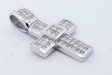 1.56cttw Princess Cut Diamond Cross Pendant 14k White Gold 9.7 Grams Eb0526cxzde