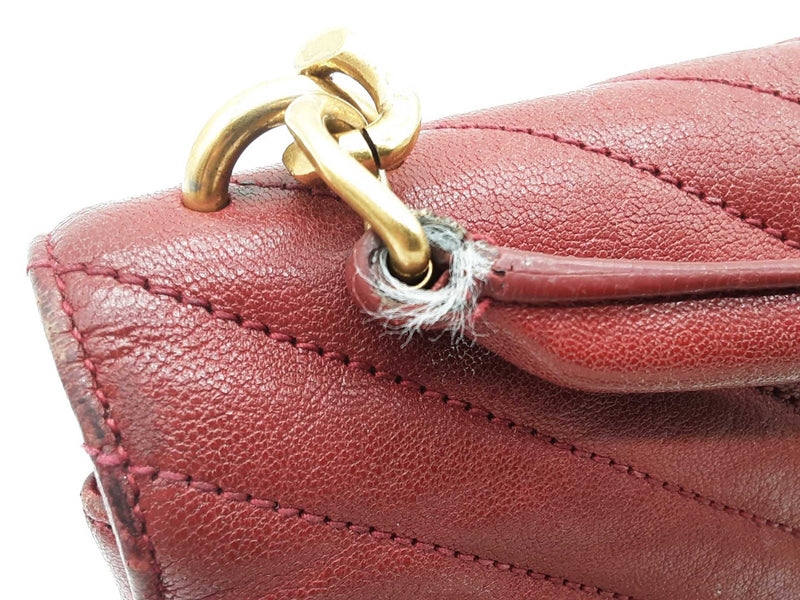 Ysl Yves Saint Laurent Sheepskin Matelasse Monogram Red Crossbody Sd0825ezxde