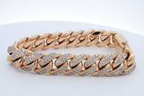 Approx. 4.86ctw Diamond Cuban Link Bracelet 14k Yellow Gold 119.5g Eb0924ixxzsa