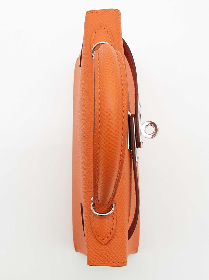 Hermes Sac Kelly Ii Sellier Mini Orange Epsom Palladium Shoulder Bag Do0425lsrxzde
