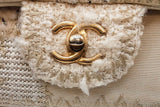 Chanel White & Beige Cnavas Tweed Patchwork Shoulder Bag Eb0326prrxde