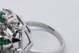 2.8cttw Diamond & Green Gemstone Ring 14k White Gold 9.8g Size 6.5 Eb0526wsxzsa