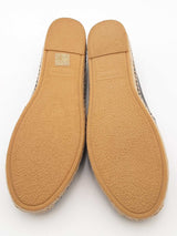 Saint Laurent Embossed Logo Black Leather Espadrilles Size 38 Eb0326oxzsa