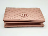 Gucci 466492 Gg Pink Marmont Leather Card Case Bifold Wallet Do0125lrxde