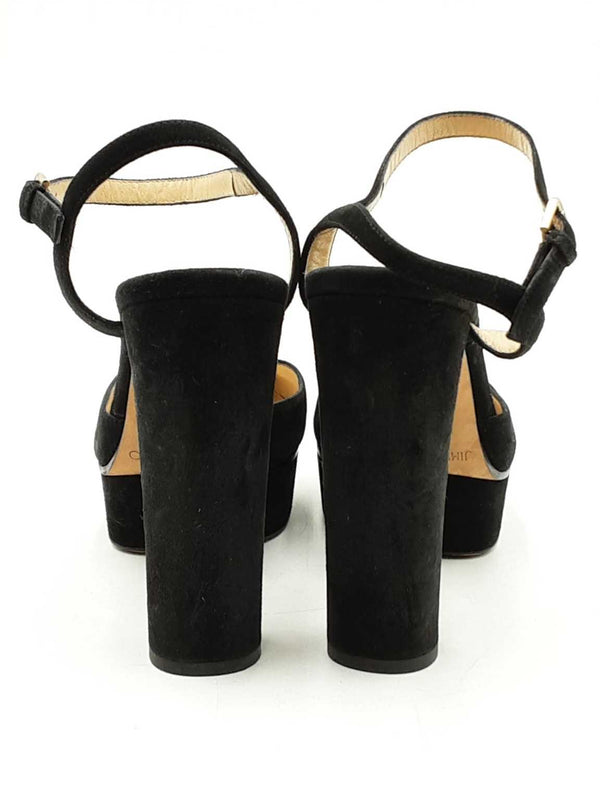 Jimmy Choo Black Velvet Maple Platform Pumps Size 38 Eb1125lxzdu