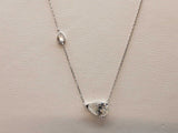 1.35 Cttw Lab Grown Diamonds 14k White Gold 1.6g Pear Necklace 18 In Do1225rorde