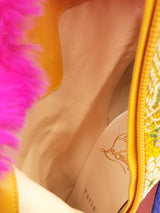 Christian Louboutin May Wong 100 Booties In Brocade & Fur Size 38 Fw0826lzxdu