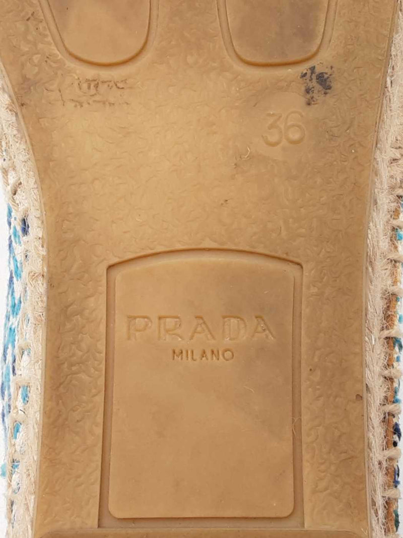 Prada Nastro Jacquard Embroidered Espadrilles Size Eu 36 Fw0525lzxdu