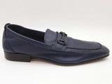 Salvatore Ferragamo Manfredi Gancio Navy Blue Leather Loafers Size 9d Do0525rxde