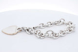 Tiffany & Co. 925 Sterling Silver Heart Tag Bracelet 28.9 Grams 7 In Eb1025lxzdu