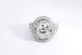 3.94cttw Diamond Ring In 14k White Gold 15.3 Grams Size 7 Eb1025lxxxzsa