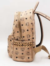 Mcm Stark Side Studs Backpack In Visetos Beige Aa0426ozxsa
