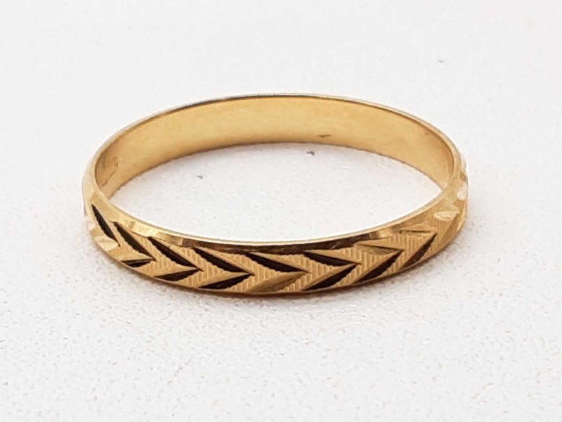 14k Yellow Gold 1.1g Chevron Band Ring Size 6 Do1024wxde