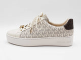 Michael Kors Poppy Sneakers In Vanilla Logo Coated Canvas Size 9.5 Fw0226wrdu