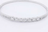 1.35cttw Diamond 18k White Gold Hinged Bangle Bracelet 14.8 Grams Eb0326llxzdu
