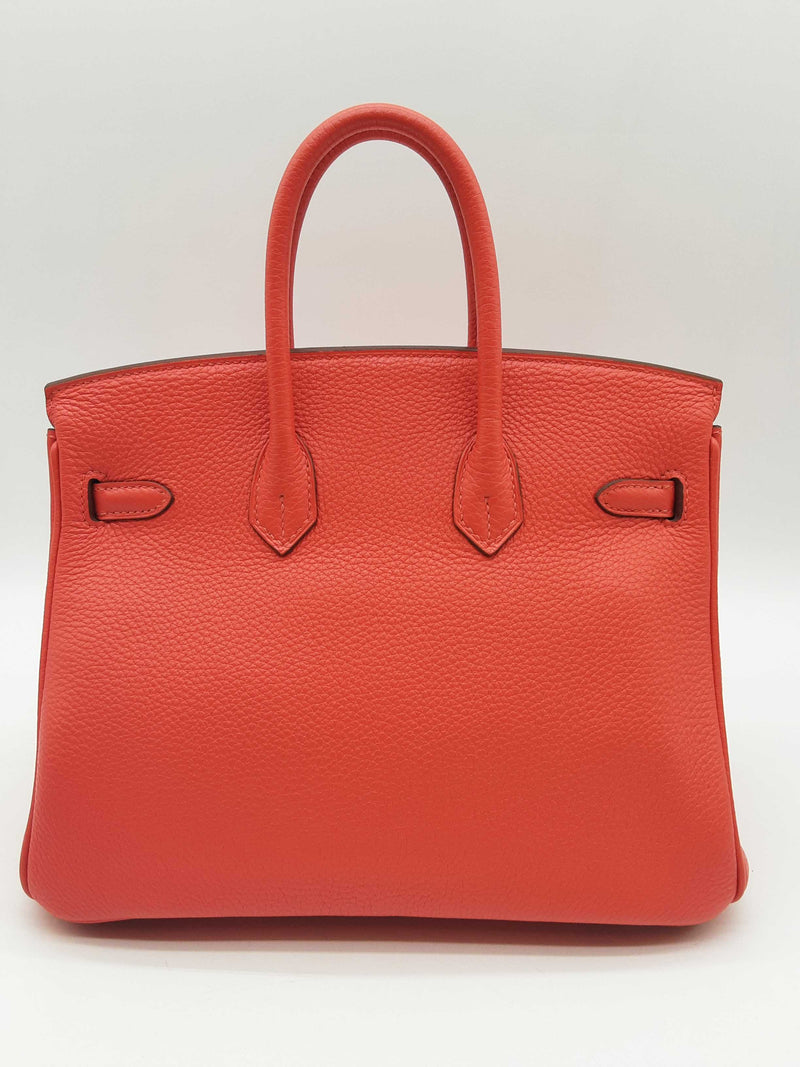 Hermes Birkin 25 Capucine Orange Togo Leather Palladium Handbag Do0823lcxzxde