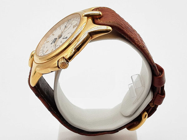 Bertolucci 225 8050 68 45 Pulchra 18k Yg Brown Leather Quartz Watch Do0125wrxzde