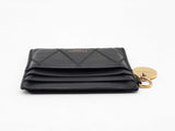 Givenchy Gv3 Card Holder Wallet In Black Diamond-stitched Leather Fw0726lcrdu