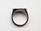 Alexander Mcqueen Graffiti Black Enamel Ring Size Us 10 Do0526ixde